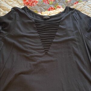 SOLD! Torrid Black Blouse with Ladder Cutout